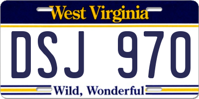 WV license plate DSJ970