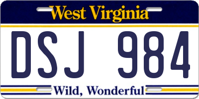 WV license plate DSJ984