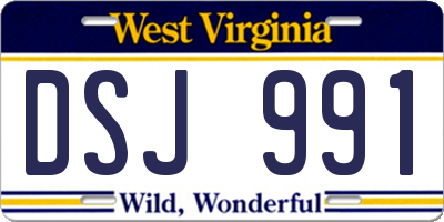 WV license plate DSJ991