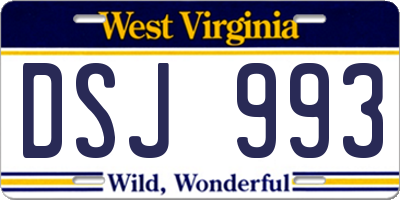 WV license plate DSJ993