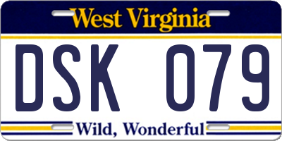 WV license plate DSK079