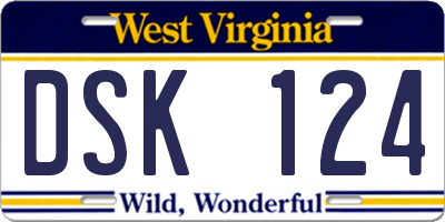 WV license plate DSK124