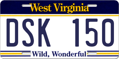 WV license plate DSK150