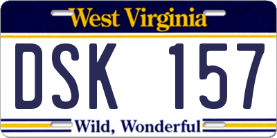 WV license plate DSK157