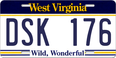 WV license plate DSK176