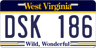 WV license plate DSK186