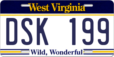 WV license plate DSK199