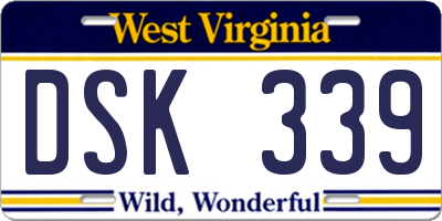 WV license plate DSK339