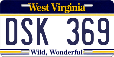 WV license plate DSK369