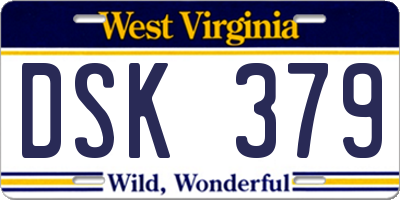 WV license plate DSK379