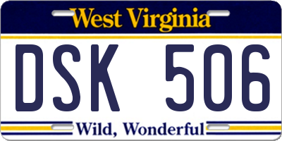 WV license plate DSK506