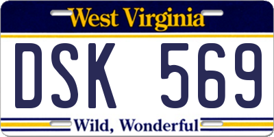 WV license plate DSK569