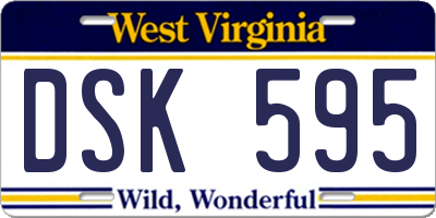 WV license plate DSK595