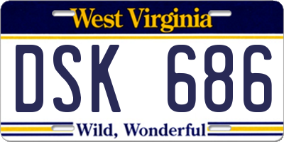 WV license plate DSK686