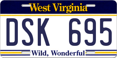 WV license plate DSK695