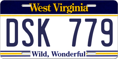 WV license plate DSK779