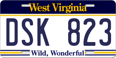 WV license plate DSK823