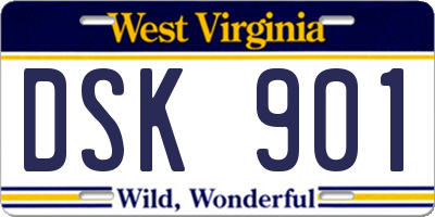 WV license plate DSK901