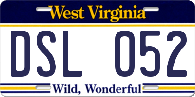 WV license plate DSL052