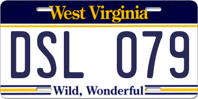 WV license plate DSL079