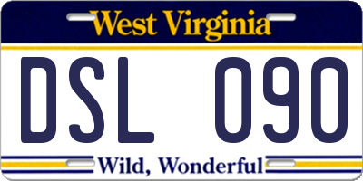 WV license plate DSL090