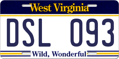 WV license plate DSL093