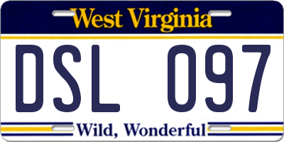 WV license plate DSL097