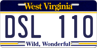 WV license plate DSL110