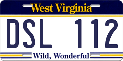 WV license plate DSL112