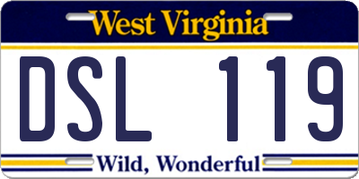WV license plate DSL119