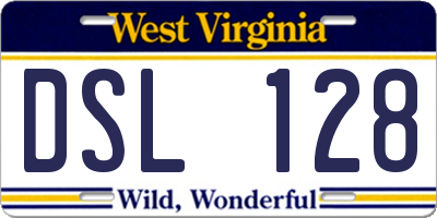 WV license plate DSL128