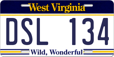 WV license plate DSL134