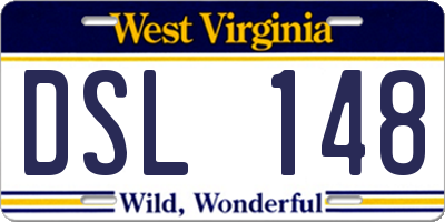 WV license plate DSL148