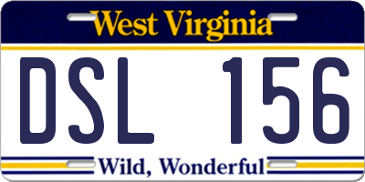 WV license plate DSL156