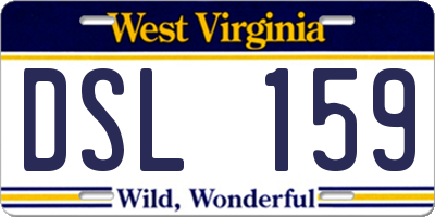 WV license plate DSL159