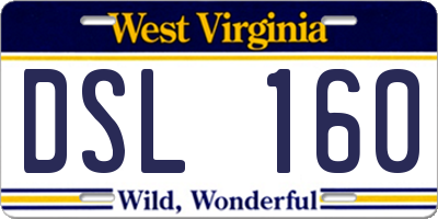 WV license plate DSL160