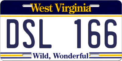 WV license plate DSL166