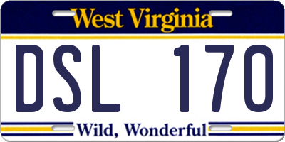 WV license plate DSL170