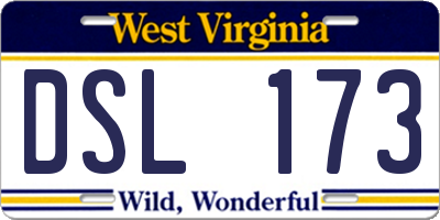 WV license plate DSL173
