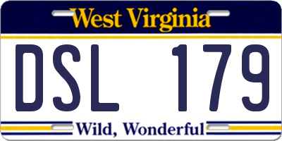 WV license plate DSL179