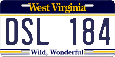 WV license plate DSL184