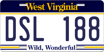 WV license plate DSL188