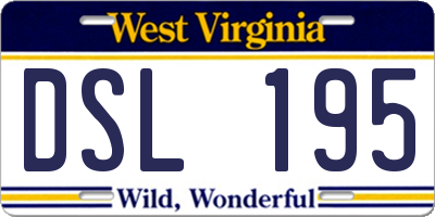 WV license plate DSL195