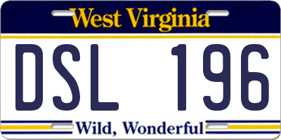 WV license plate DSL196