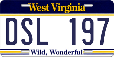 WV license plate DSL197