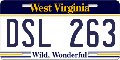 WV license plate DSL263