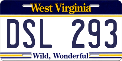 WV license plate DSL293
