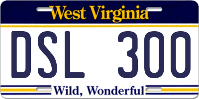 WV license plate DSL300