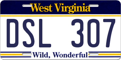 WV license plate DSL307
