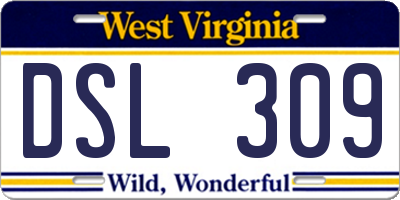 WV license plate DSL309